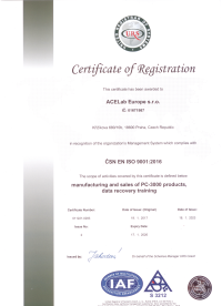 ACE Lab Europe s.r.o. ISO 9001